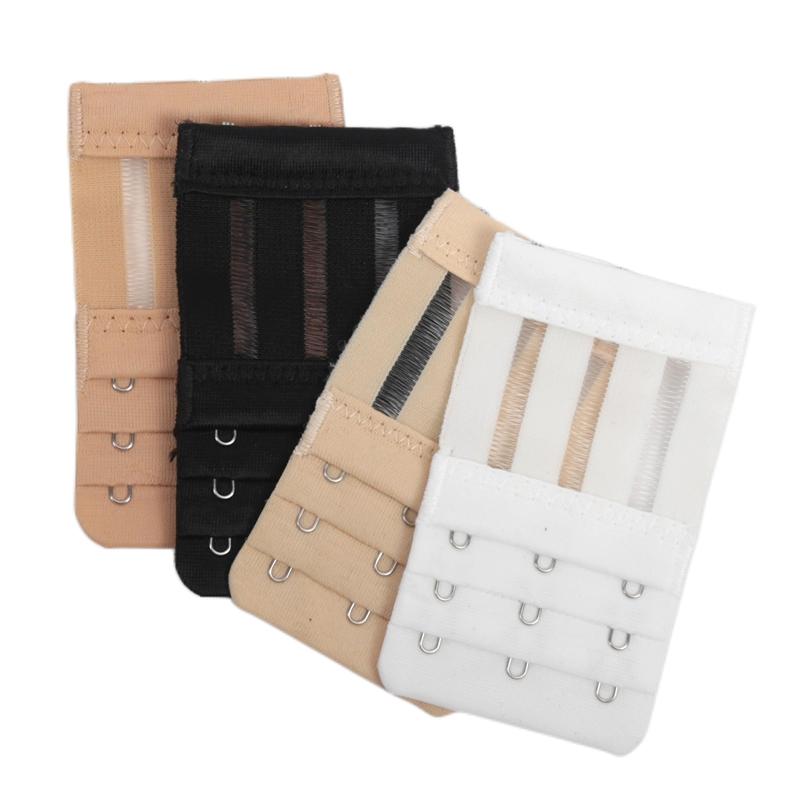 4PCS 3-Hook Women Lingerie Strap Soft Comfortable Adjustable Bra Extenders with Buckle Strap Bra Extension Intimates Accessories
