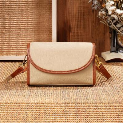 Women's 2025 Net Celebrity Hot Style Small Square Bag Fashion Western Style Contrast Color Niche Style Light Luxury Cowhide Crossbody Bags