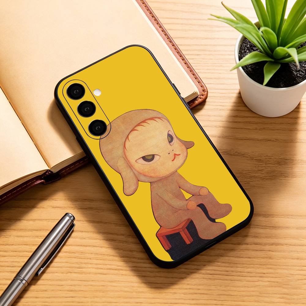 Cute Y-Yoshitomo N-Nara Phone Case For Samsung Galaxy A73,A72,A71,A70,A53,A52,A51,Soft Silicone Black Cover
