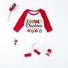 Christmas Print Family Matching Pajama Set, Round Neck Long Sleeve and Pants Loungewear for Parent and Child