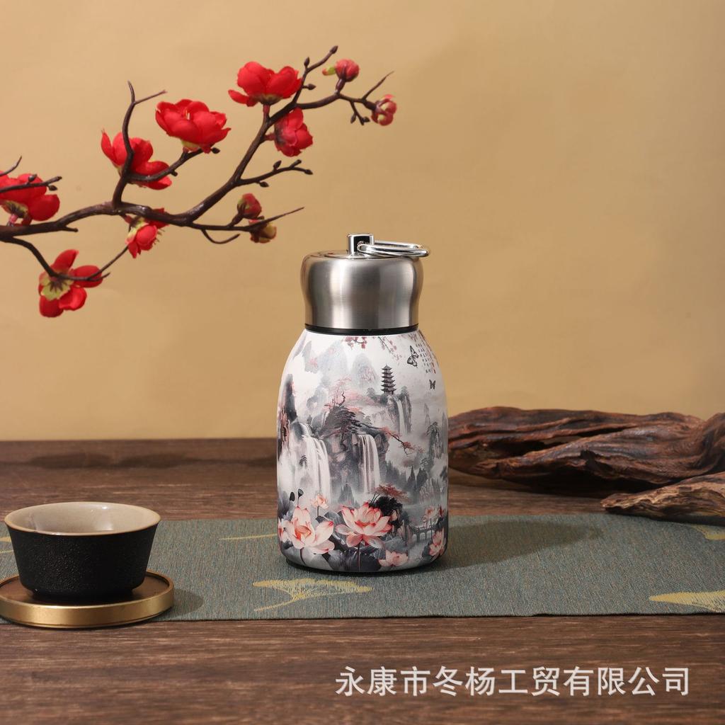 Guochao Mini Xiaopangding Thermos Cup with Pull Ring Convenient Pocket Cup Simple Fashion Cup Company Gifts