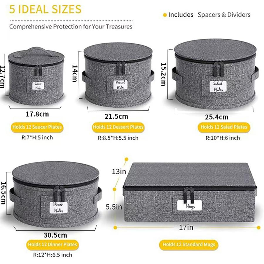 China Storage Containers Hard Shell Case for Organizing Stackable Moving Storage Box Plate Dividers for Dishes Glasses Mugs