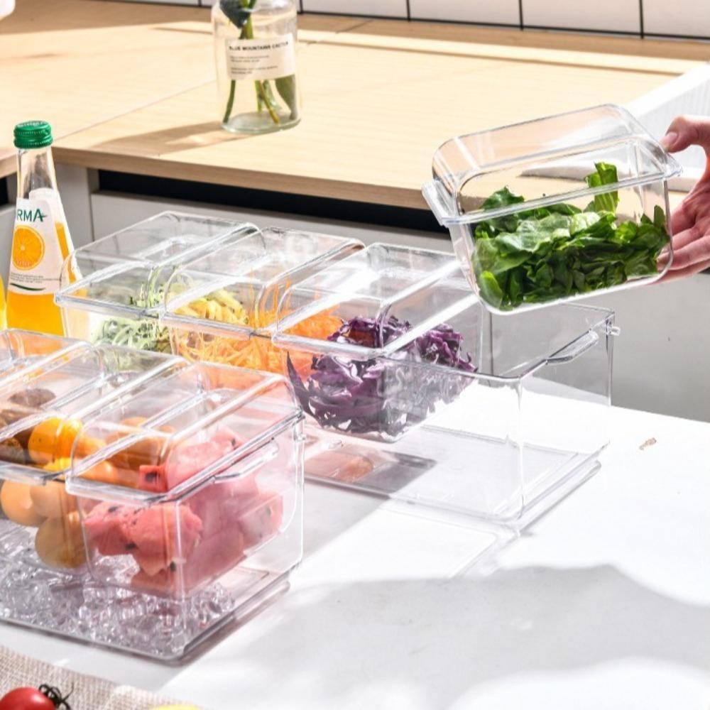 Transparent Fresh Iced Box Detachable Chilled Fruit Fresh-keeping Box New Condiment Tray