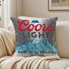 Classic American Beer Art CCoors Cushion Cover Linen Pillowcase Soft  for Sofa Bed Home Room Decor