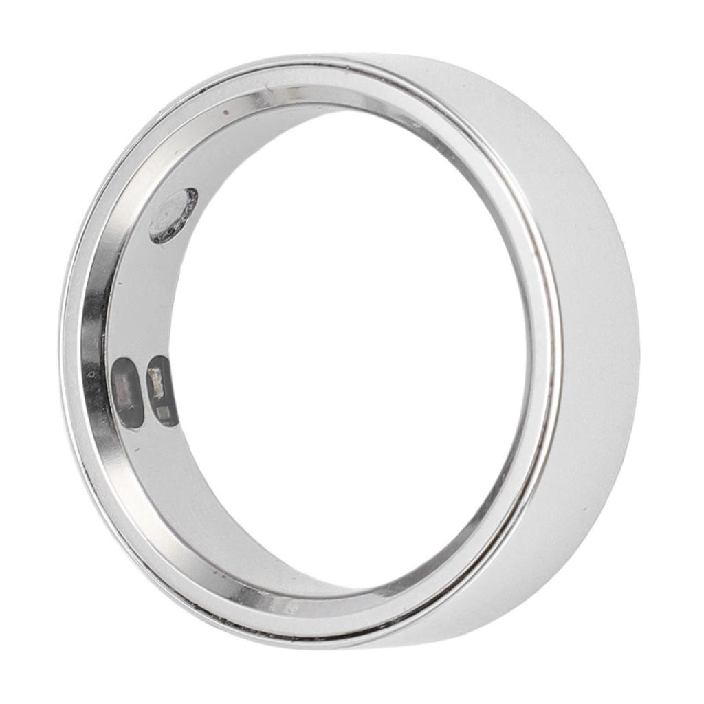 Smart Ring Fitness Tracker Stainless Steel IP68 Water Proof Wearable Smart Ring with APP for Men Women Silver Type 7