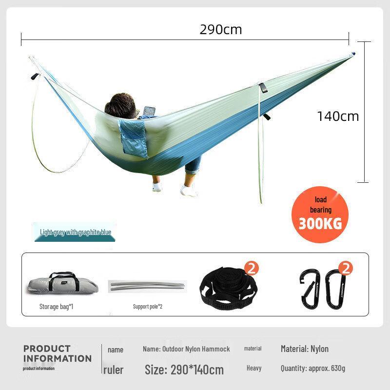 Outdoor Camping Hammock with Double Poles