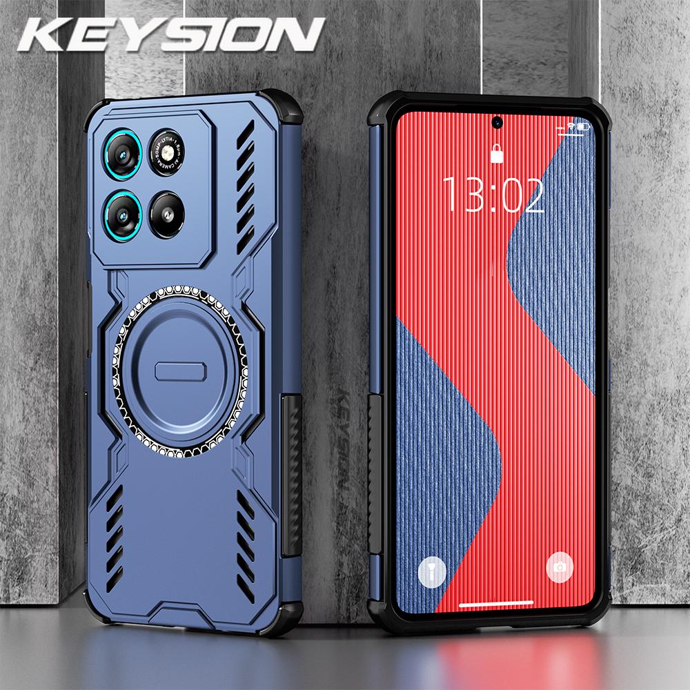 KEYSION Heat Dissipation Case for Motorola G86 5G G57 G67 Power Magnetic Cooling Shockproof Phone Cover for MOTO G100 G15 G75 5G