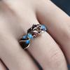 Emaille Farbe Koi Fisch Verstellbarer Ring Chinesisches Klassisches Nischendesign Eleganter Charme Damen Schmuck Party Geschenk