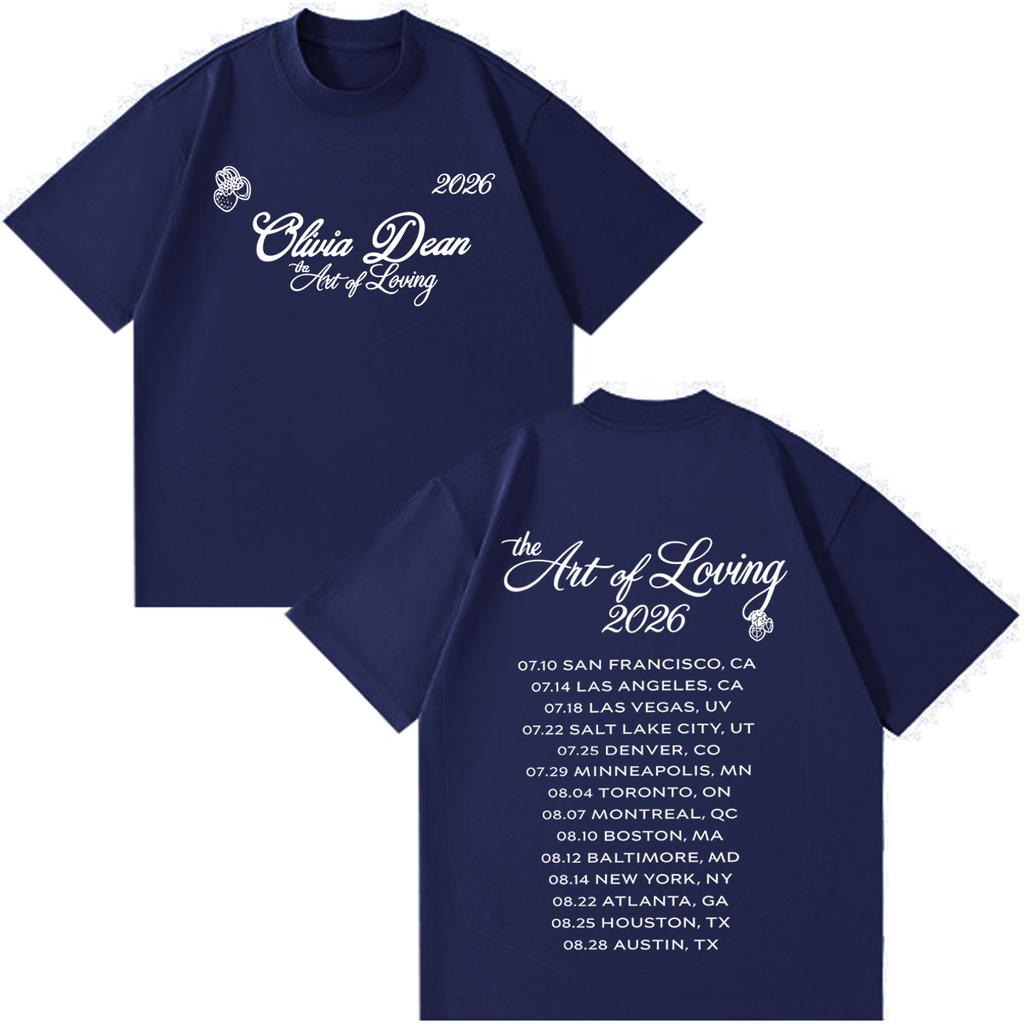 Olivia Dean Art Of Loving Tour 2026 Graphic T Shirt Unisex Unisex Fashion T Shirt Summer Loose Casual Cotton Shortsleeved Tshirts