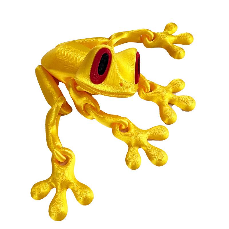 3D Печать Магнитная Присоска Лягушка Магнит на Холодильник Движущееся Украшение Лягушка Игрушка Милая Новизна Креативность Домашнее Украшение Фигурка 12cm