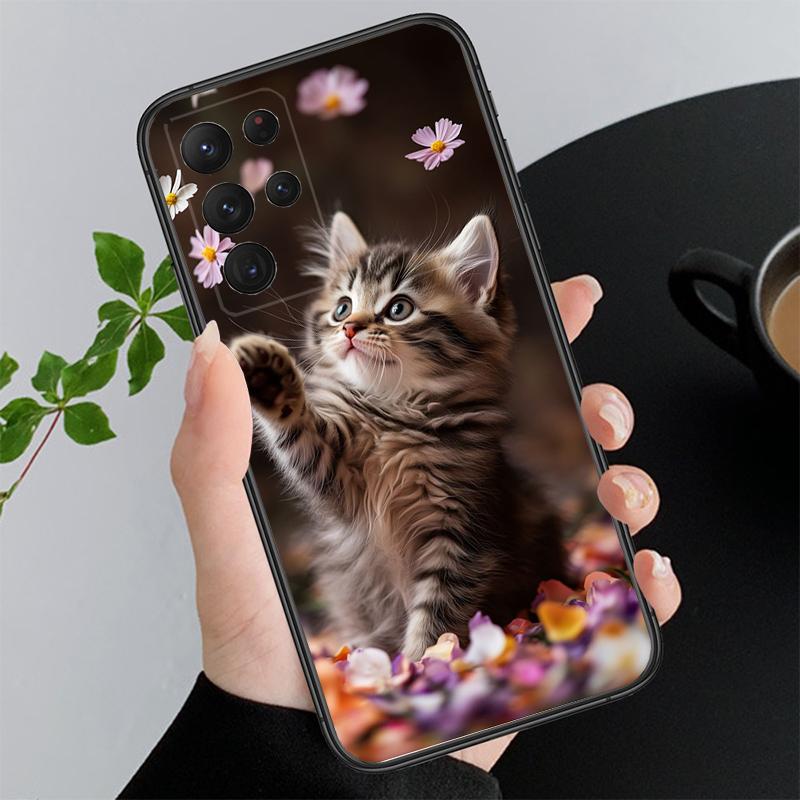 

Cute cat Phone Case For Samsung S26 S25 S24 S23 S22 Ultra S23 S22 S25 Plus S24 FE S26Edge S25Plus