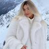 European & American Style Women's Faux Fur Lapel Coat - Autumn/Winter Fashion