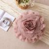 Flower Cushion Cover 55cm Stereoscopicl Organza Flower Pillowcase Round Luxury Cushion Princess Style Sofa Home Decoration