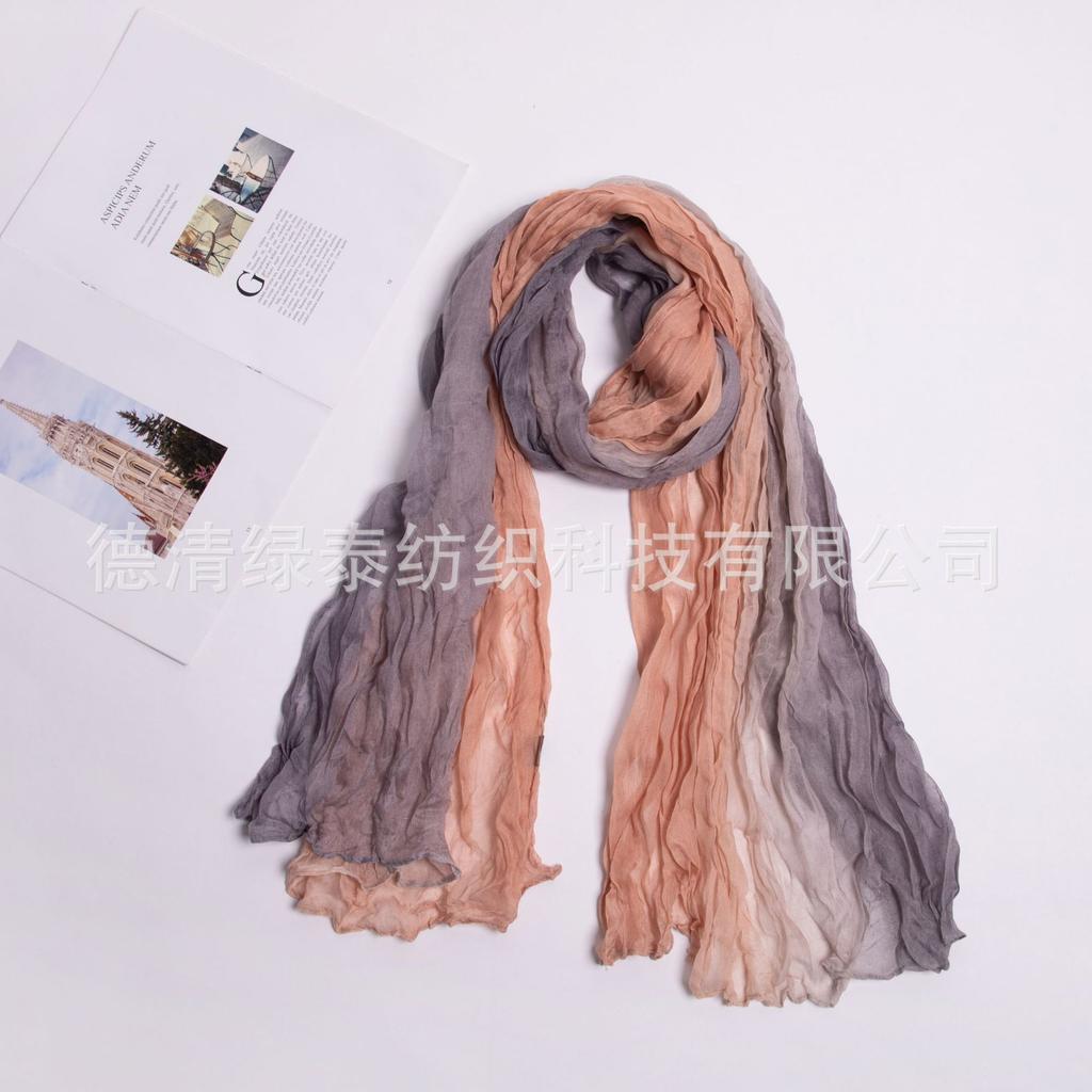 Twist Scarf Color Matching Women'S Scarf Contrasting Color Imitation Hand-Painted Printed Scarf