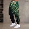 Men S Plus Size Geometric Printed Jogger Pants Black Gold Silver Drawstring Waist Side Pockets Cuffed Ankle