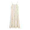 A-line Floral Skinny Strap Dress Apricot Beach Vacation Sundress Sleeveless Long Dress  Streetwear