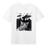 Cat Selfie With Ufos Alien Ufo Funny Cat Lover Tshirt