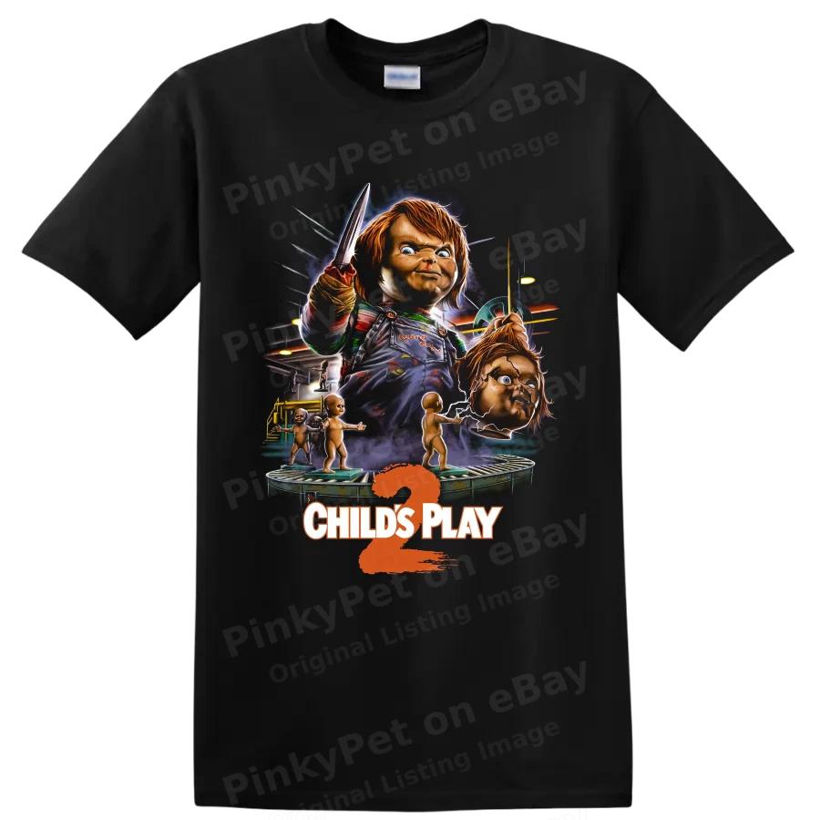 Chucky 2 Childs Play Horror Movie T Shirt Killer Doll Graphic Tee Halloween Art