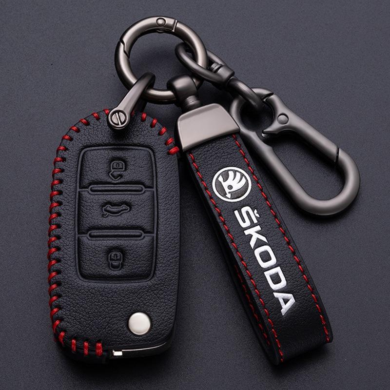 NTHX6 Car Remote Key Fob Case Cover Protector Holder Shell For Skoda Octavia A5 A7 Fabia Superb Kodiaq Karoq Auto Keychain Accessories