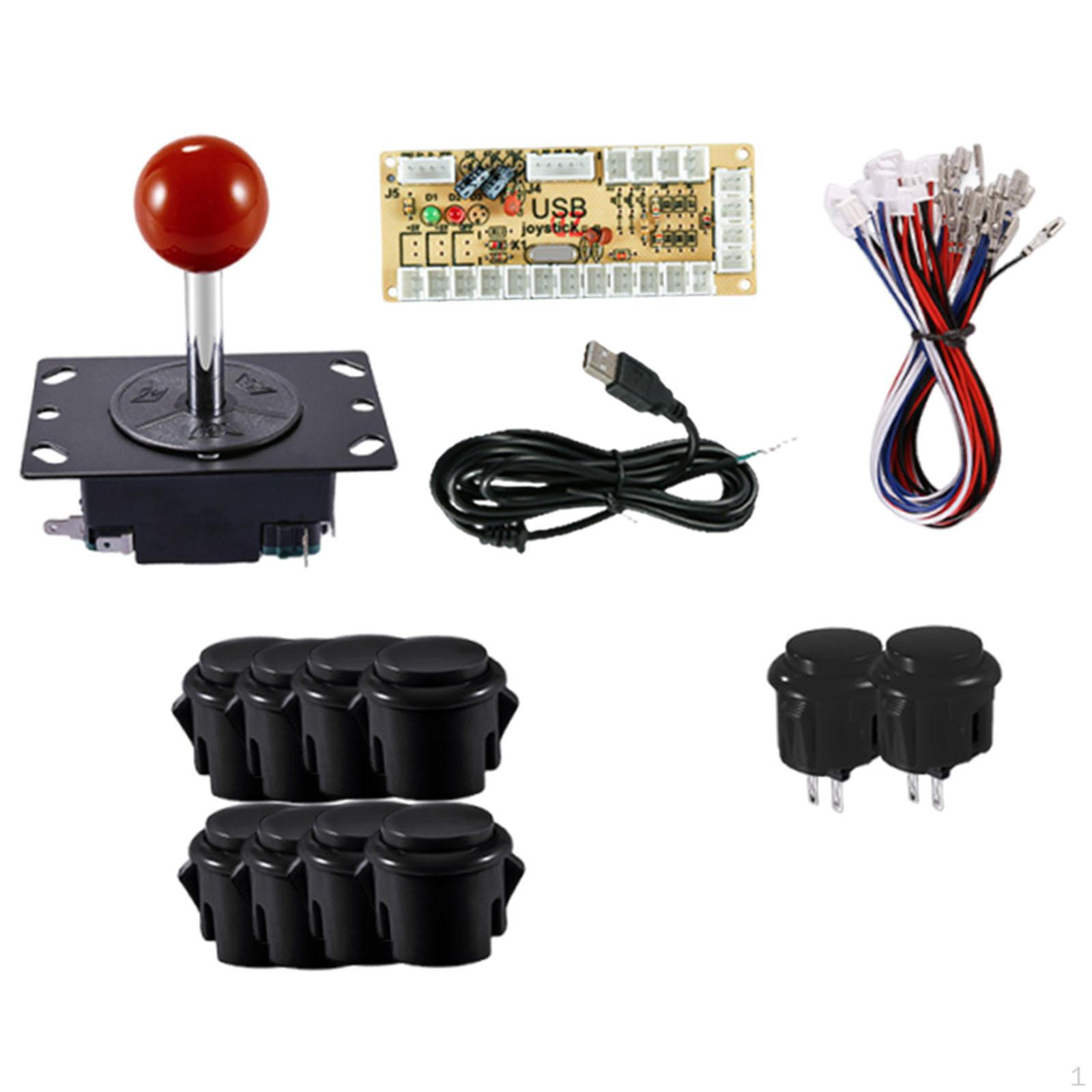 

1 Arcade Games, DIY Parts, Joystick Assembly, Projects, Professional Components with Buttons, чёрный