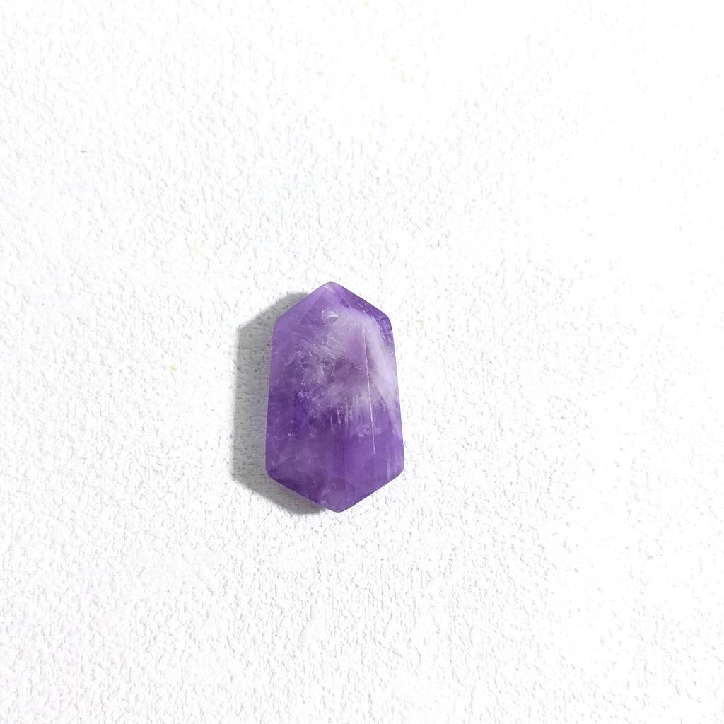 1pc Faceted Hexagon Natural Stone Pendant Rose Quartz Amethyst Tiger Eye Stone Charms for DIY Jewelry Accessories