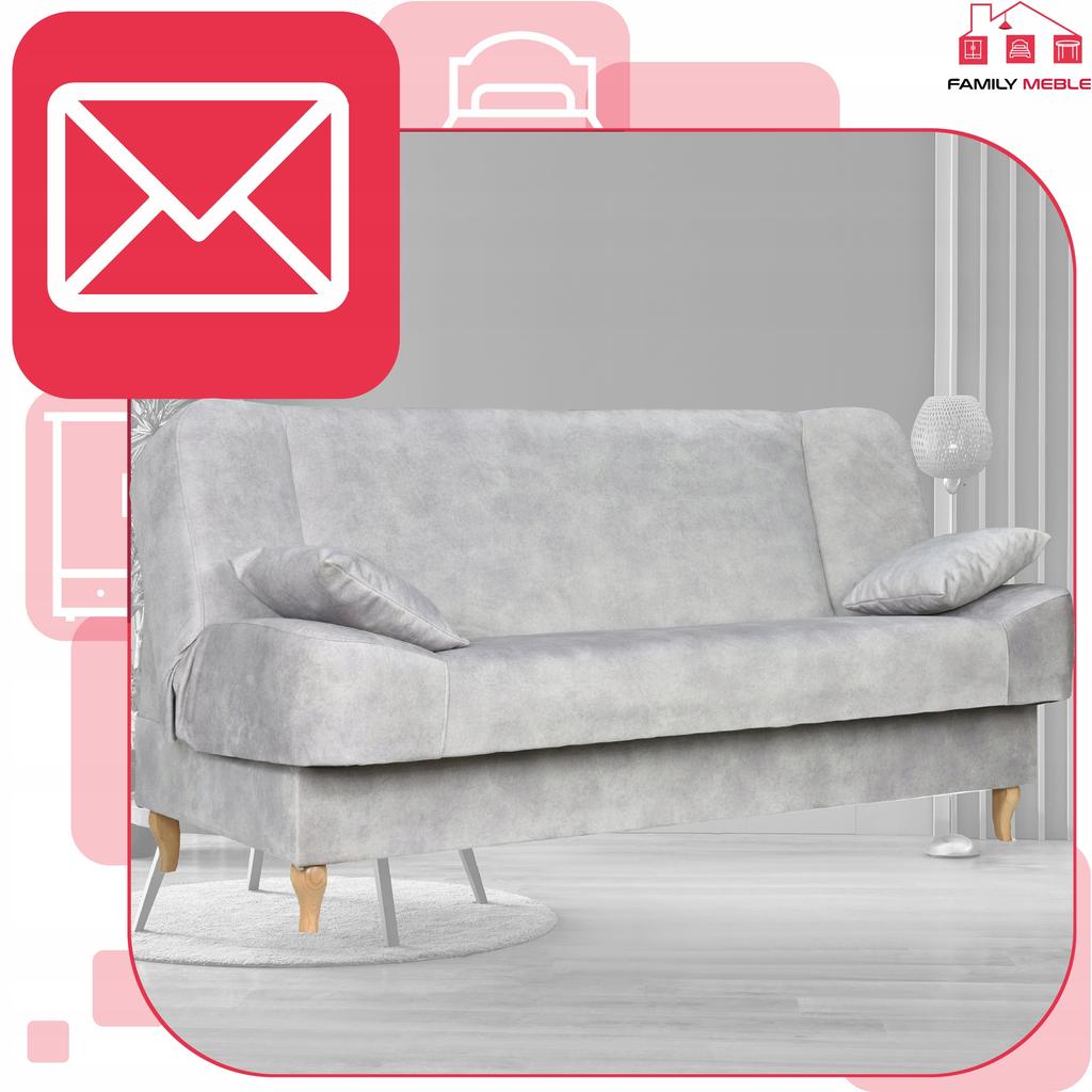 Kanapa sofa Sara rozkładana wersalka spania bonell łóżko Family meble beżowa