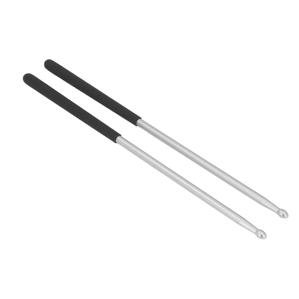 1 Pair Professional Drum Stick Solid Power Boosting Non Slip Handle Aluminium Alloy 5A Drum Stick Silver