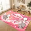 Neon Colorful Theme Crystal Velvet Floor Rug Personalized Custom Name Text Warm Carpet Home Decoration