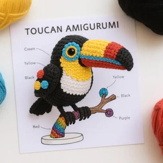Emotional Bird Box 2025 DIY Crochet Kit 24 Bird Crochet Box Handmade Support Birds Kits with Yarn Hooks Instructions Countdown Calendar Decoration