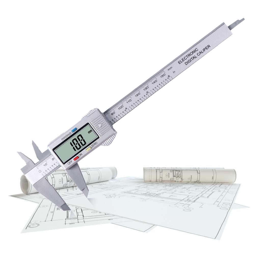 Classic LCD Digital Portable Electronic Carbon Fiber Vernier Multi-functional Caliper Practical Measure Gauge Micrometer