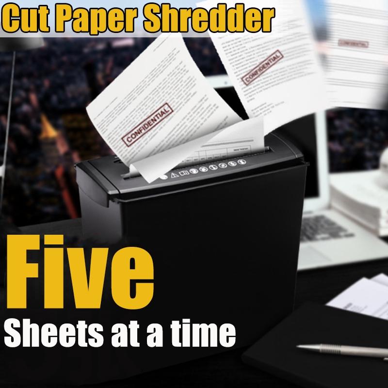10L 5 Sheet Cross-Cut Paper/Credit Card/Staples Shredder / Basket Home Office 220V