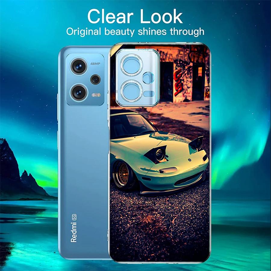 Mx5 M-Miata Phone Case For Redmi 12 13C 12C 15C 9 10 10C Note 13 Pro Plus 14 15 Pro 9T 9C 9A TPU Soft Cover Clear Cell Cases Sho