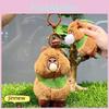 Capybara Back Hamburger Crow Cartoon Design Plush Keychain For Car Key Fob Gift