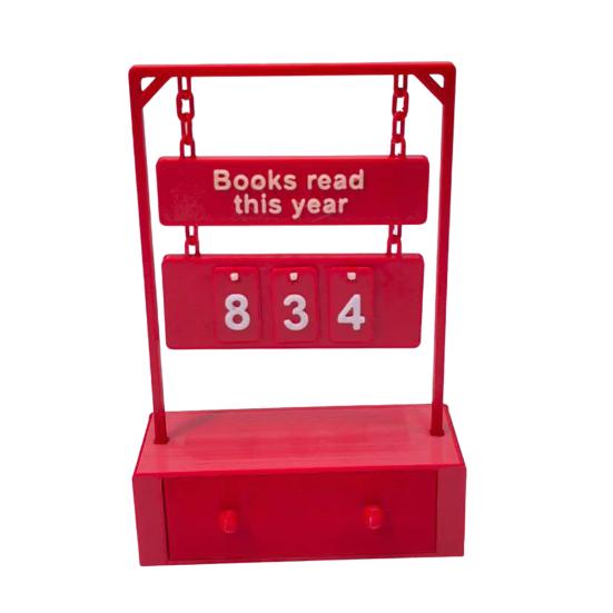 3D Printed Hanging Book Counter Book Read This Year Tracker Reading Target Display Number Sign Shelf Desk Decoration Book Lovers Gift