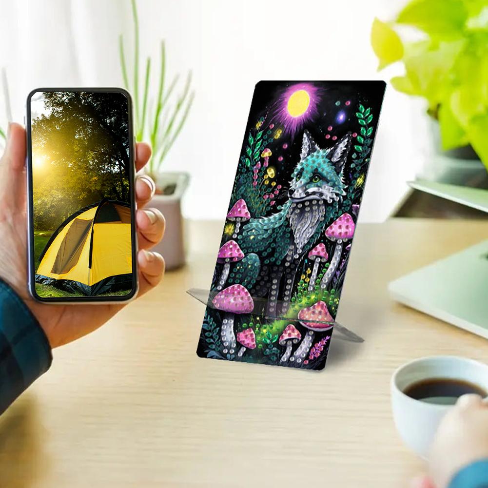 2Pcs Acrylic DIY Animals Flower Diamond Painting Phone Holder Rhinestone Phone Mount Smartphone Support for Adults Beginners