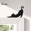 Lustiger Dekorativer Türwinkel Holzschwarz Katze Topper, Minimalistisches Silhouette Rahmen Schild, Stabiler Schnallen Topper Dekor für Wohnzimmer Schlafzimmer & Liebhaber Niedlich