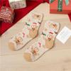 Cozy Coral Fleece Christmas Socks: Velvet Santa Half-Sided, Warm Floor Stockings for Autumn & Winter
