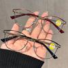 New Blue Light Blocking Metal Presbyopia Glasses Women's INS Style Small Frame Cat-Eye Fashion Hollowed-Out HD Reading Glasses