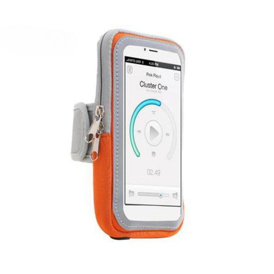 Laufarmtasche Hohe Kapazität Doppelreißverschlüsse Kopfhöreranschluss Touchscreen Doppellagige Aufbewahrung Handy Klettband Outdoor Herren und Damen Handgelenktasche