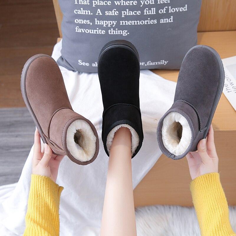 Snow Boots Women New Fashion All -Match Short Tube Cotton Shoes Winter Warmth And Velvet Thick Bread Shoes