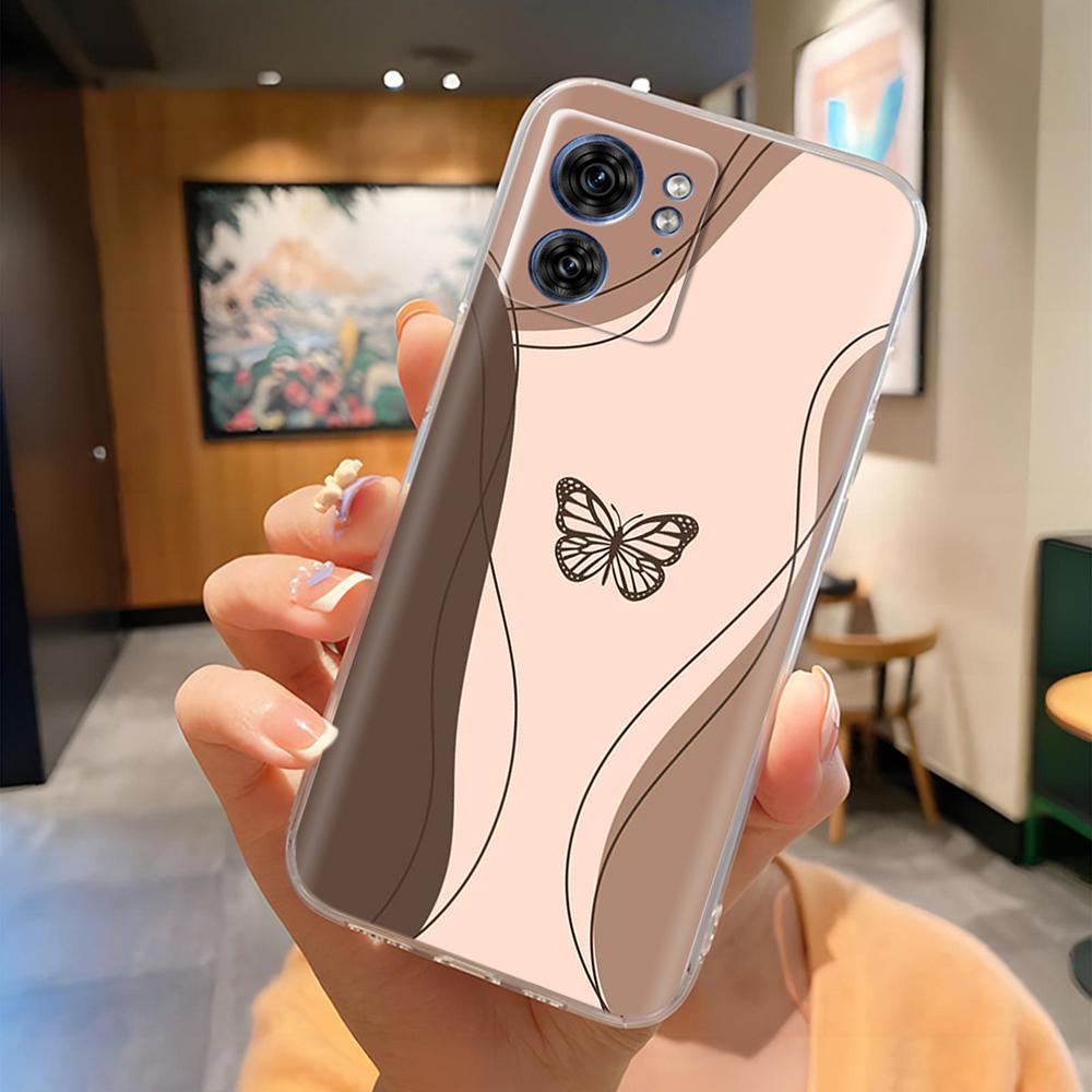 For Moto Edge 40 XT2303-2 Phone Case Panda Butterfly Soft Clear Slim Silicone Phone Cover for Motorola Moto Edge40 Edge 40 pro