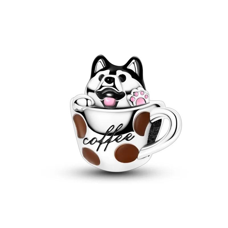 Classic Coffee Cup Charm Bead Components Tea Cup Bead Components Compatible With Authentic Original Bracelet High Quality Fine Jewelry Necklace