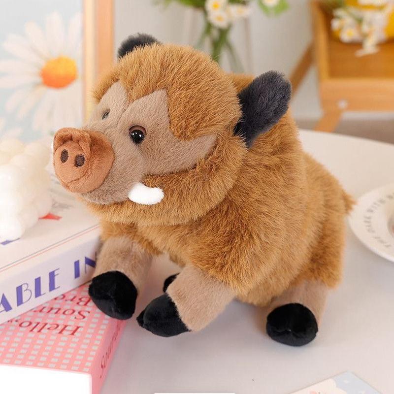 25cm Cute and Ugly Wild Boar Plush Toy a New Type of Lucky Little Piglet with Big Fangs a Birthday and Christmas Gift for Child