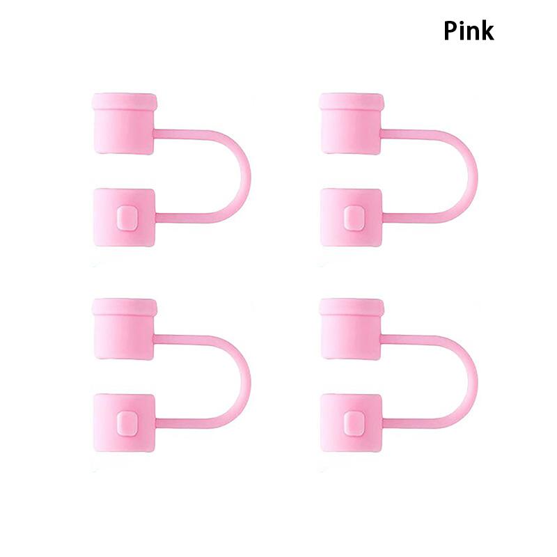 4 szt. silikonowych końcówek słomek wielokrotnego użytku, pyłoszczelne osłony słomek, osłony końcówek słomek do picia, nakładki na słomki, narzędzie do picia 8 mm mini