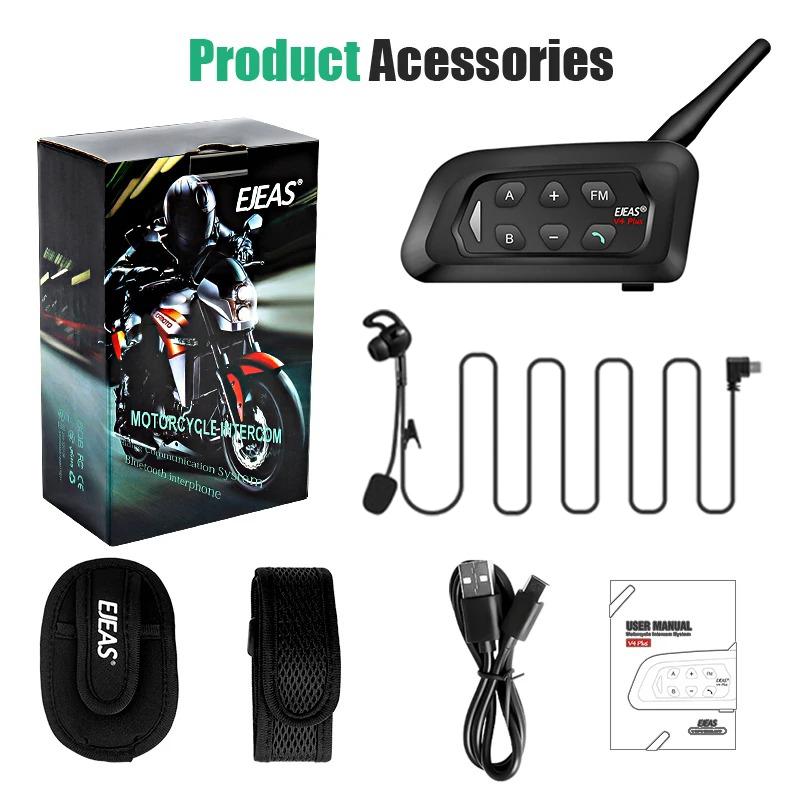 

EJEAS V4C Судейская гарнитура для мотоциклетного шлема Bluetooth-гарнитура для переговорного устройства Полный дуплекс BT5.1 Конференц-связь