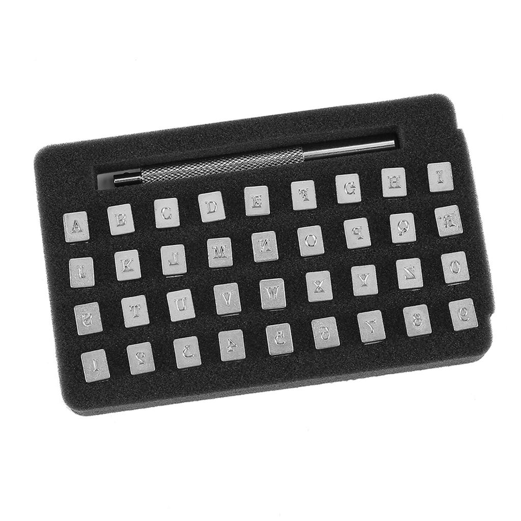 36Pcs Steel Letter Number Leather Stamper Punching Tool for DIY Leather Craft Printing
