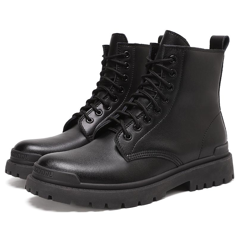 Newest Men Leather Boots Winter Shoes Men Cowhide Motorcycle Designer Outdoors Ankle Boots For Man Military Tactical Big Size 38-47