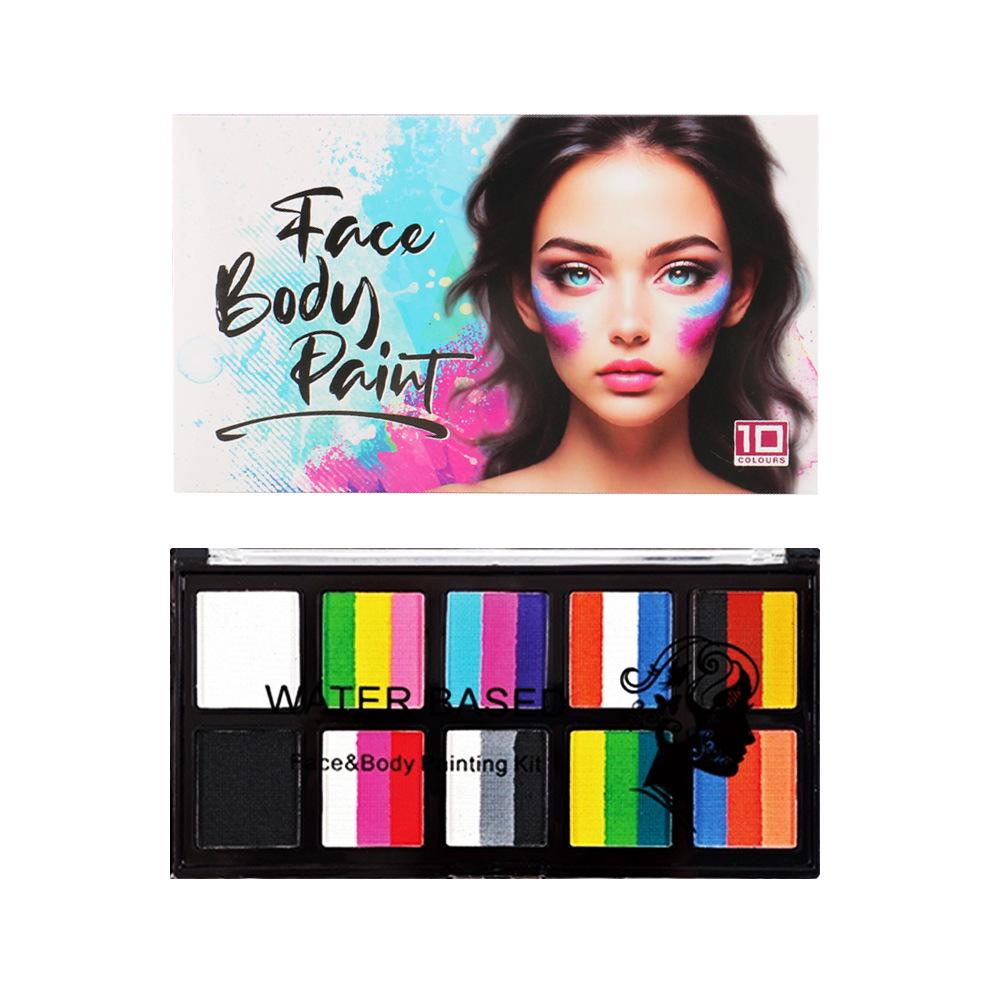 

Детский набор для рисования на лице: 10 сеток, 3 цвета, растворимые в воде, легко чистятся 12 middle box, 72 per case