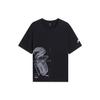 Li Ning Logo Printed Letter Numeric Solid Crew Neck Short Sleeve T-Shirt Men Tops Black ATSS371-1