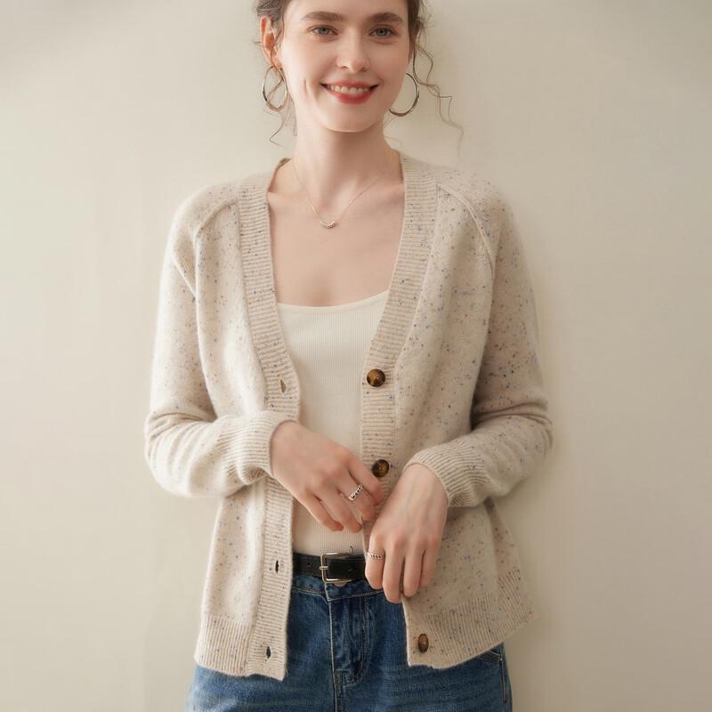 Vanzhen Women's Thick Cashmere V-Neck Cardigan